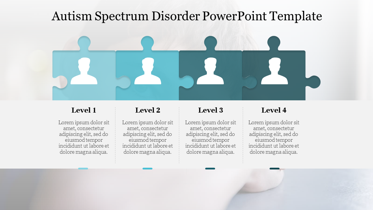 Autism Spectrum Disorder PowerPoint Template With Puzzle 